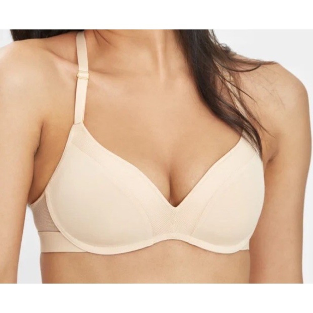 LIVELY All-Day No-Wire Push-Up Bra T-Shirt Nude Beige 38DD Wireless Padded